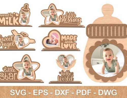 Paquete De Marcos De Fotos Para Bebes 6 Creativo Digital